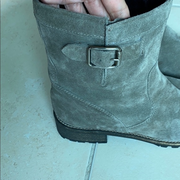 Elyse Walker Grey Suede Moto Boots. - Picture 7 of 7